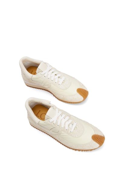 LOEWE Sneaker Flow Runner in nylon e pelle scamosciata CANVAS/BIANCO TENUE plp_rd