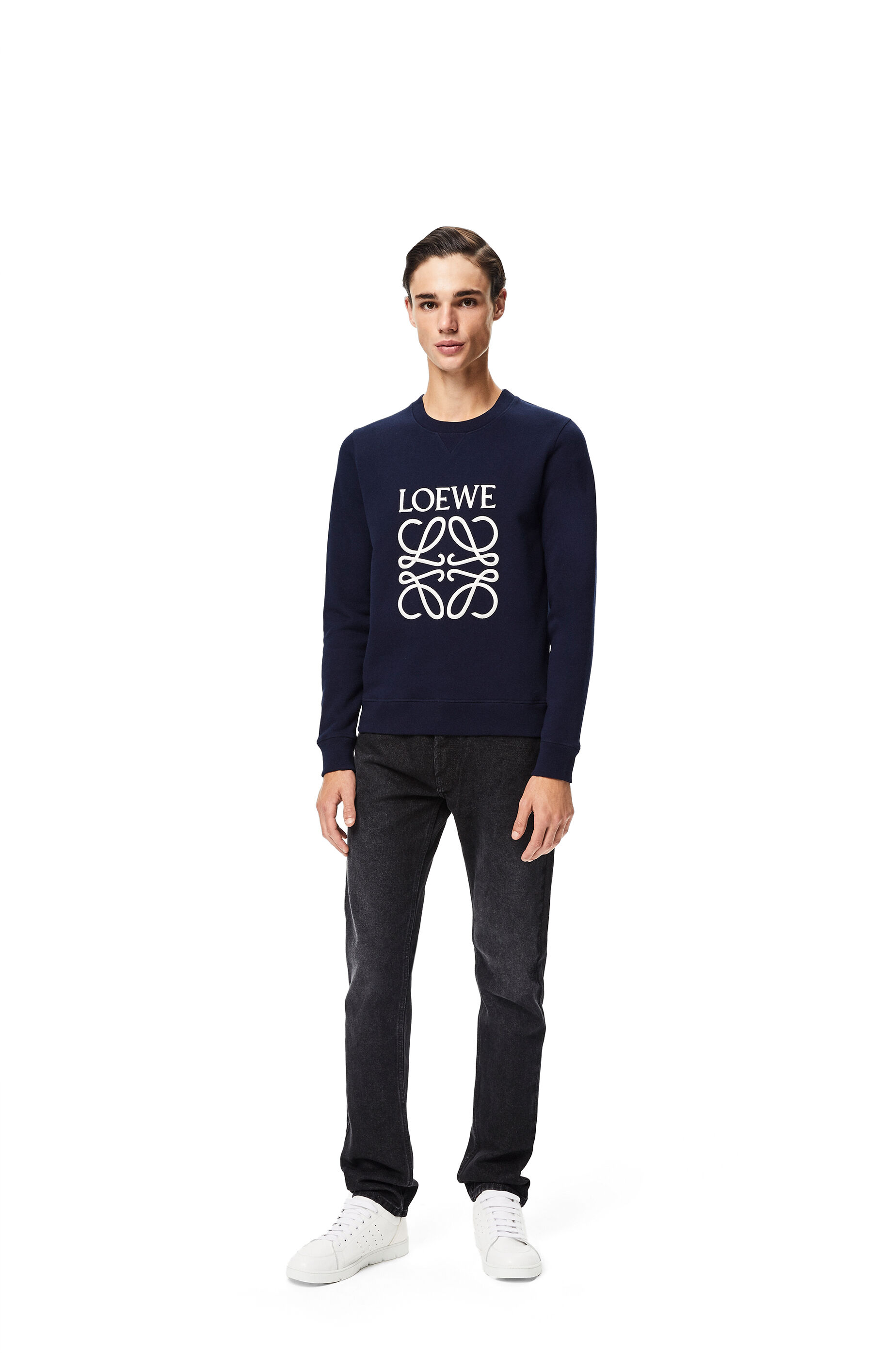 navy embroidered sweatshirt