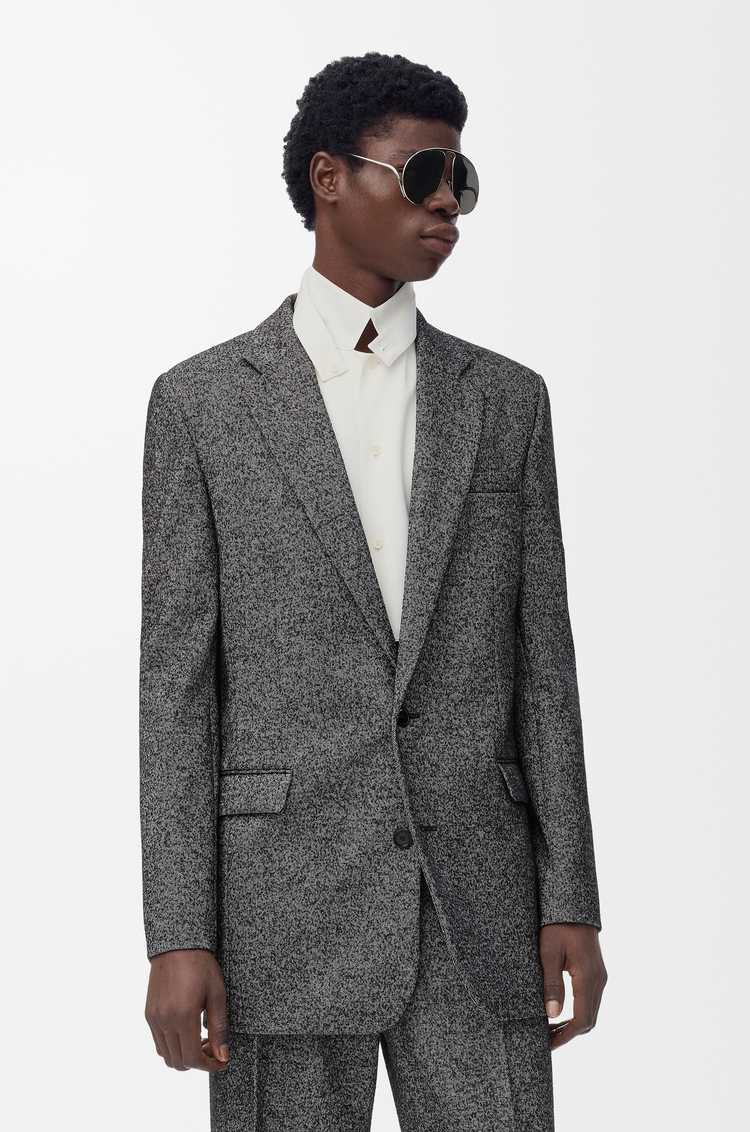 LOEWE Jacket in wool blend Black/White