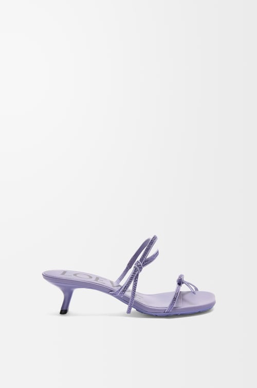 LOEWE ペタル サンダル（スエード&ラインストーン） ライラック