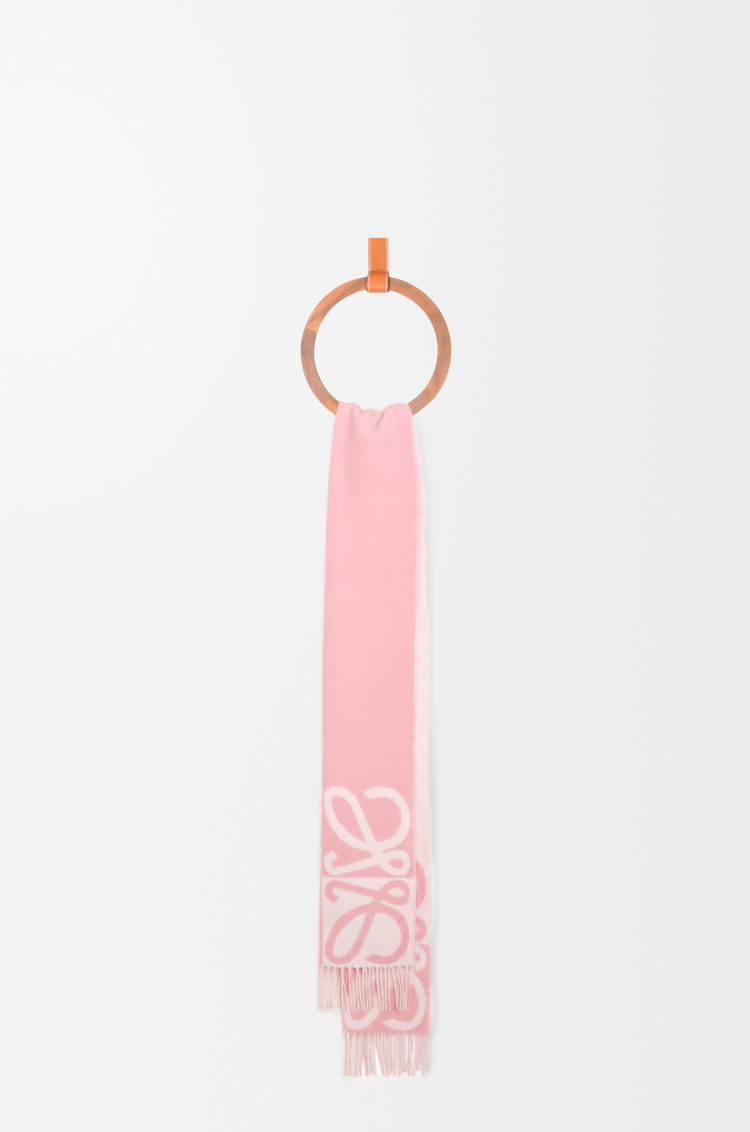 LOEWE スカーフ（ウール&カシミヤ） ライトピンク/エクリュ