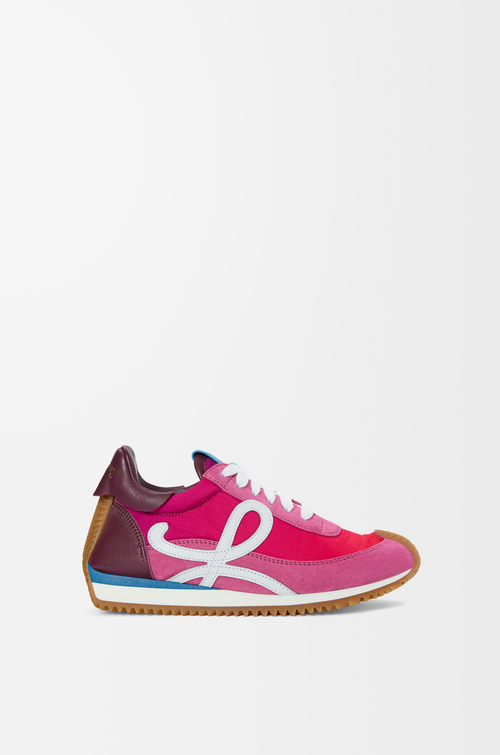 LOEWE Flow Runner 2.0 in nylon and suede Gradient Pink/White