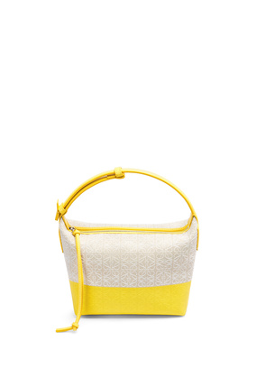 LOEWE Small Cubi bag in coated jacquard and calfskin Ecru/Lemon plp_rd