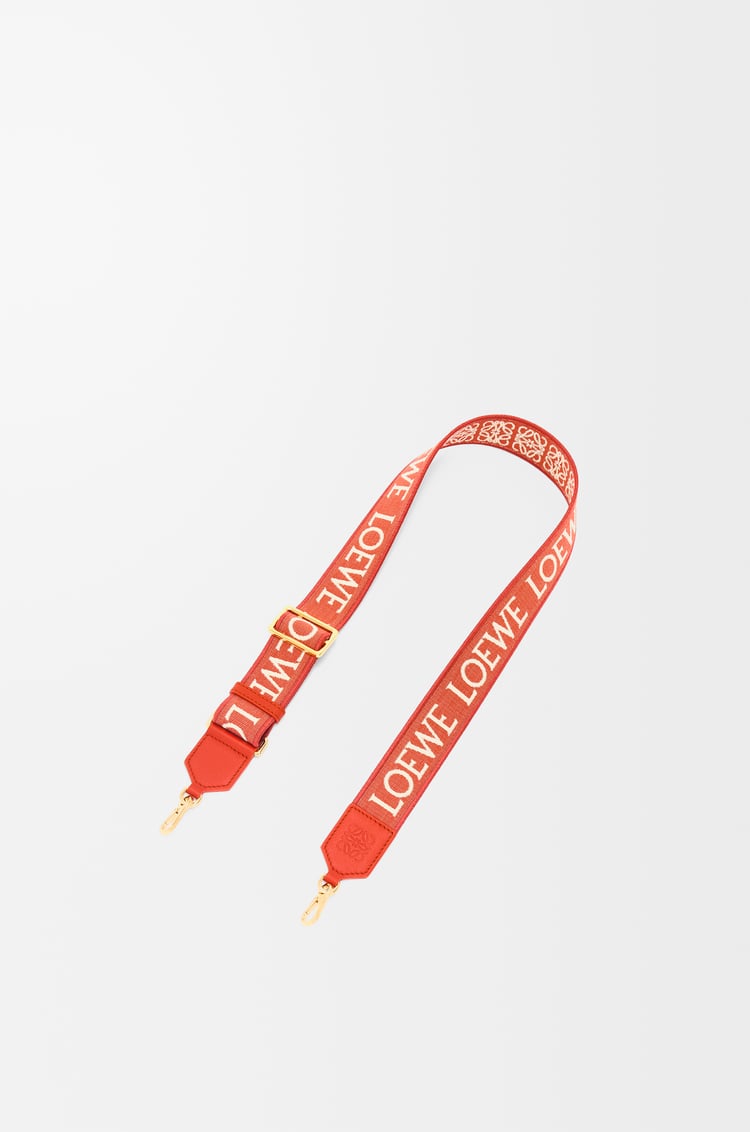LOEWE Anagram strap in jacquard and calfskin Sunrise Orange