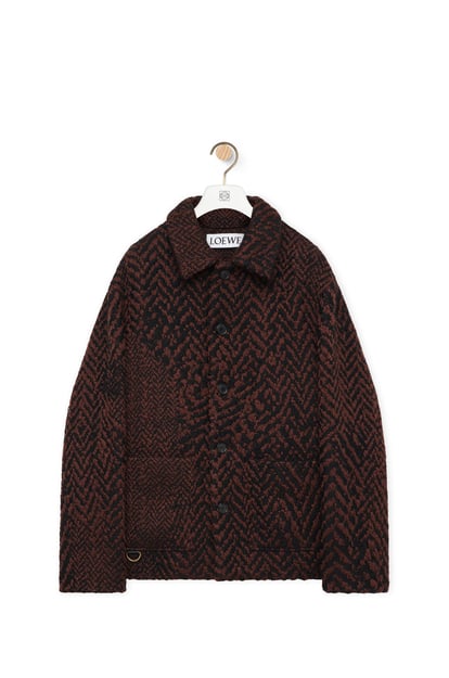 LOEWE Workwear jacket in wool blend 黑色/棕色 plp_rd
