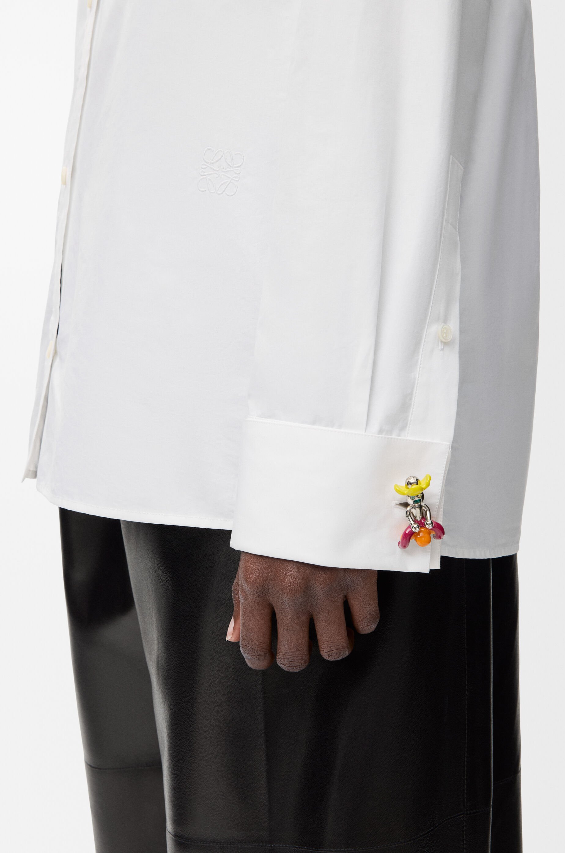 LOEWE シャツ ドレスシャツ Embellished shirt in cotton White - LOEWE