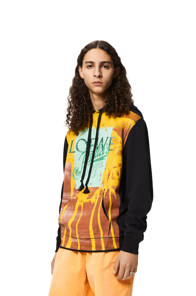 LOEWE Palm print hoodie in cotton Black/Multicolor