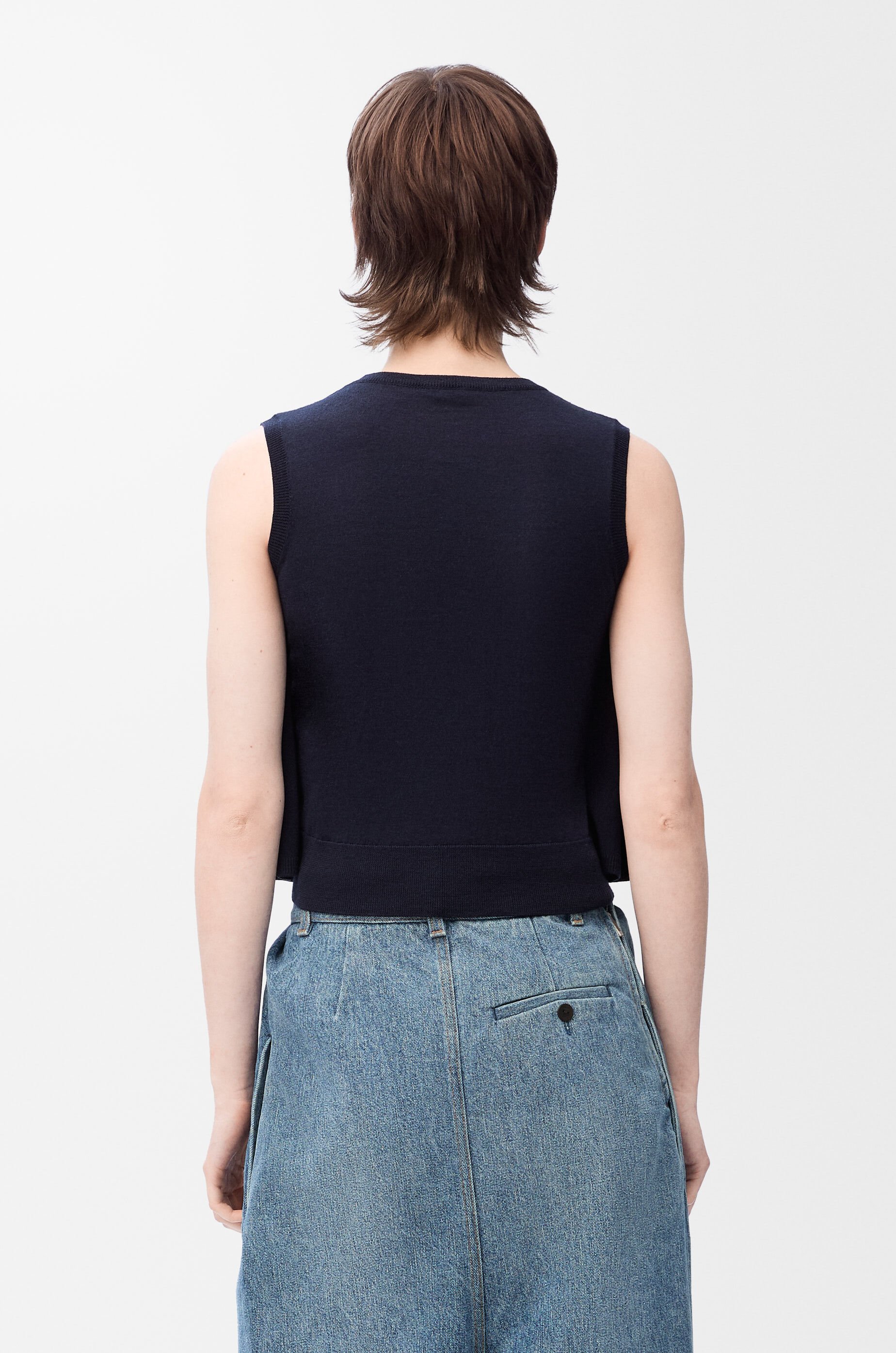 商品画像：ノースリーブ セーター（ウール） ブルー - LOEWE 4