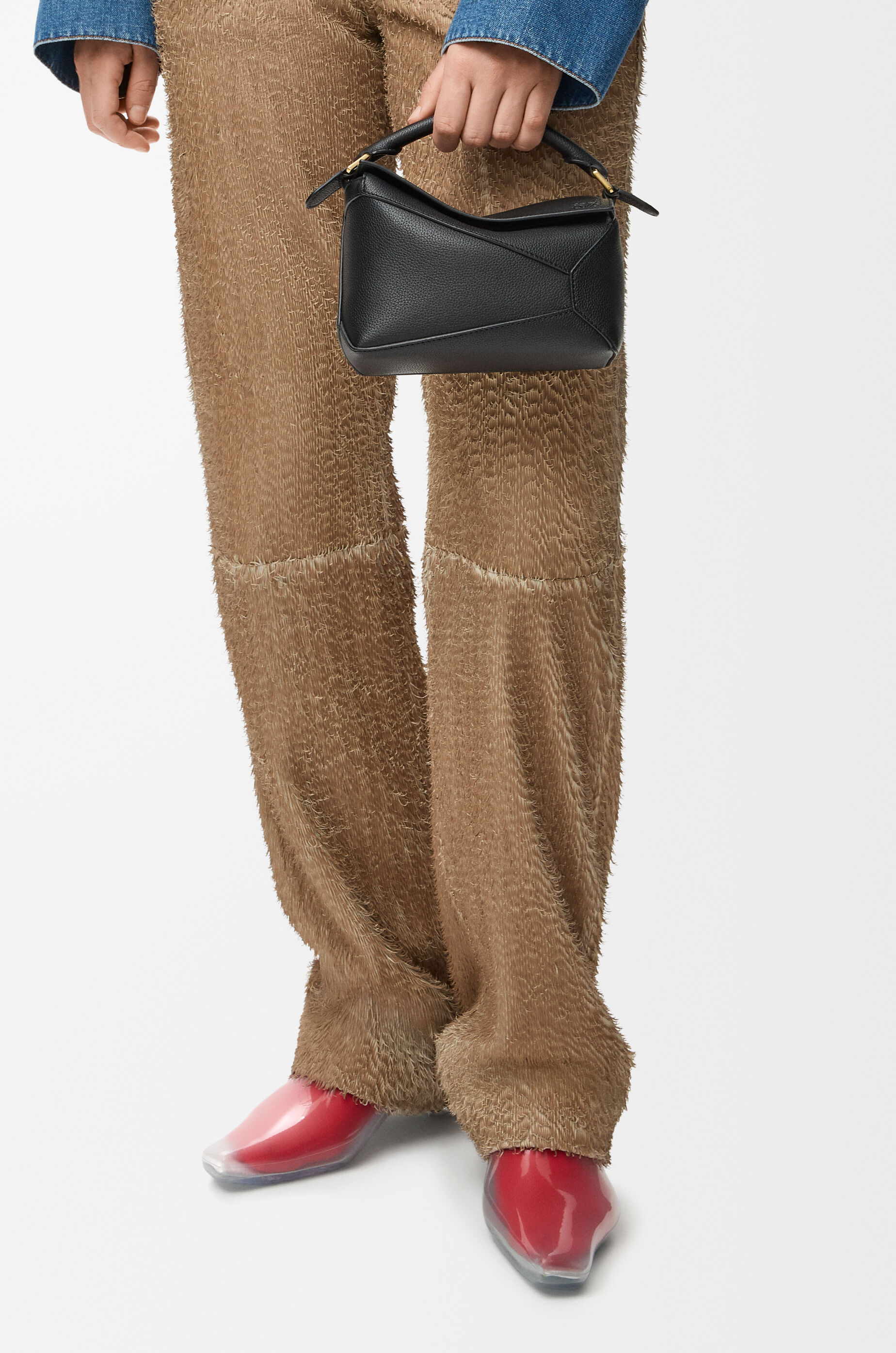 Mini Puzzle Edge bag in soft grained calfskin Black - LOEWE USA