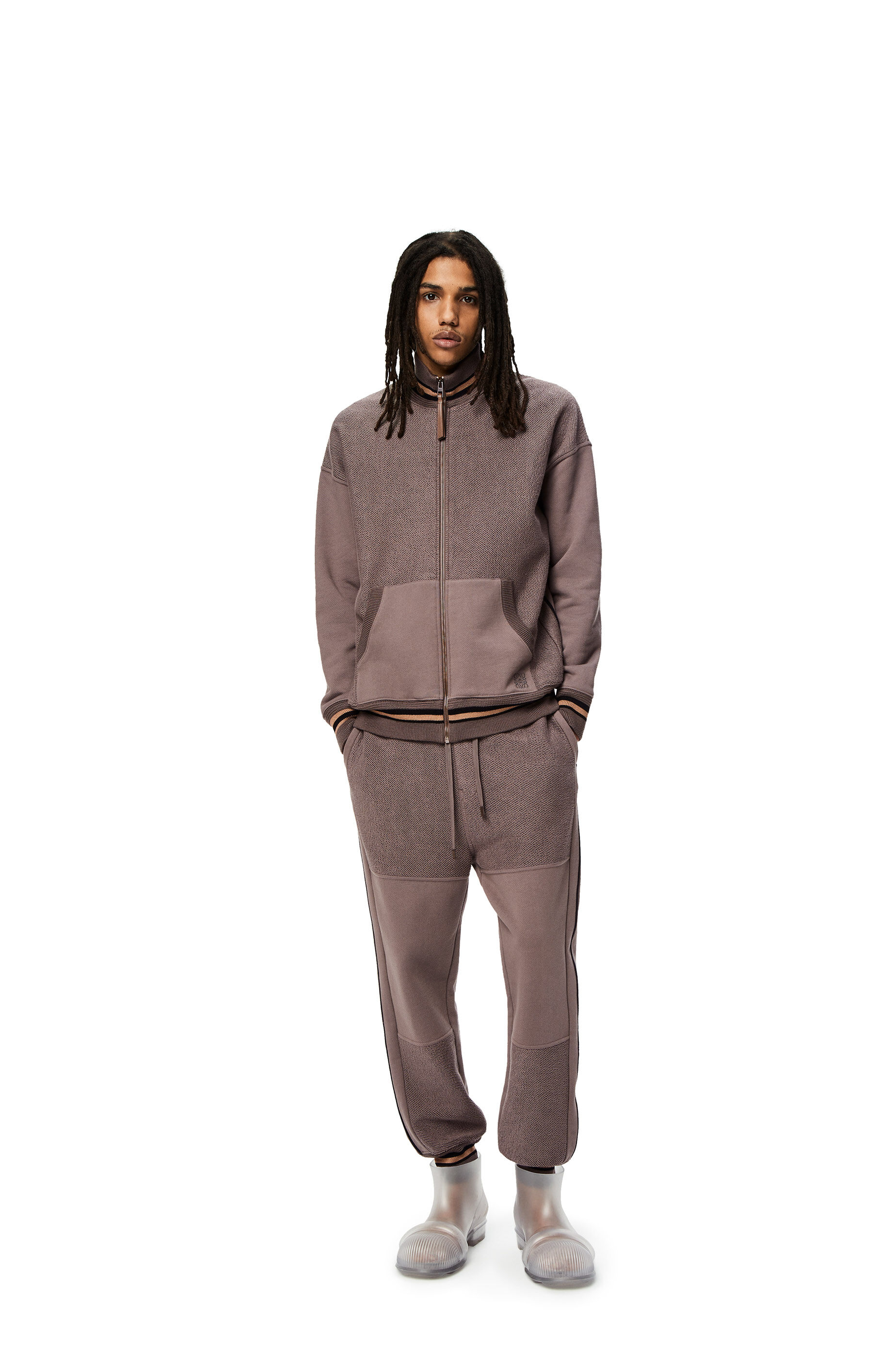 ribbed jacket in cotton Warm Grey - LOEWE