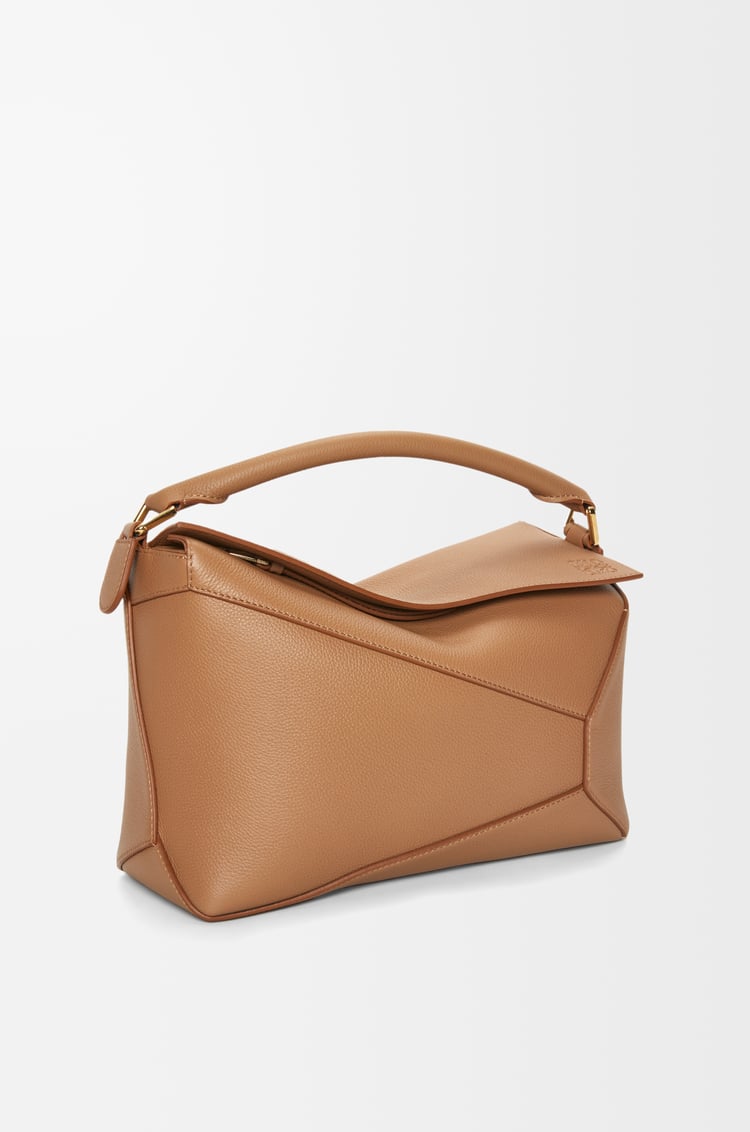 LOEWE Medium Puzzle Edge bag in soft grained calfskin Toffee