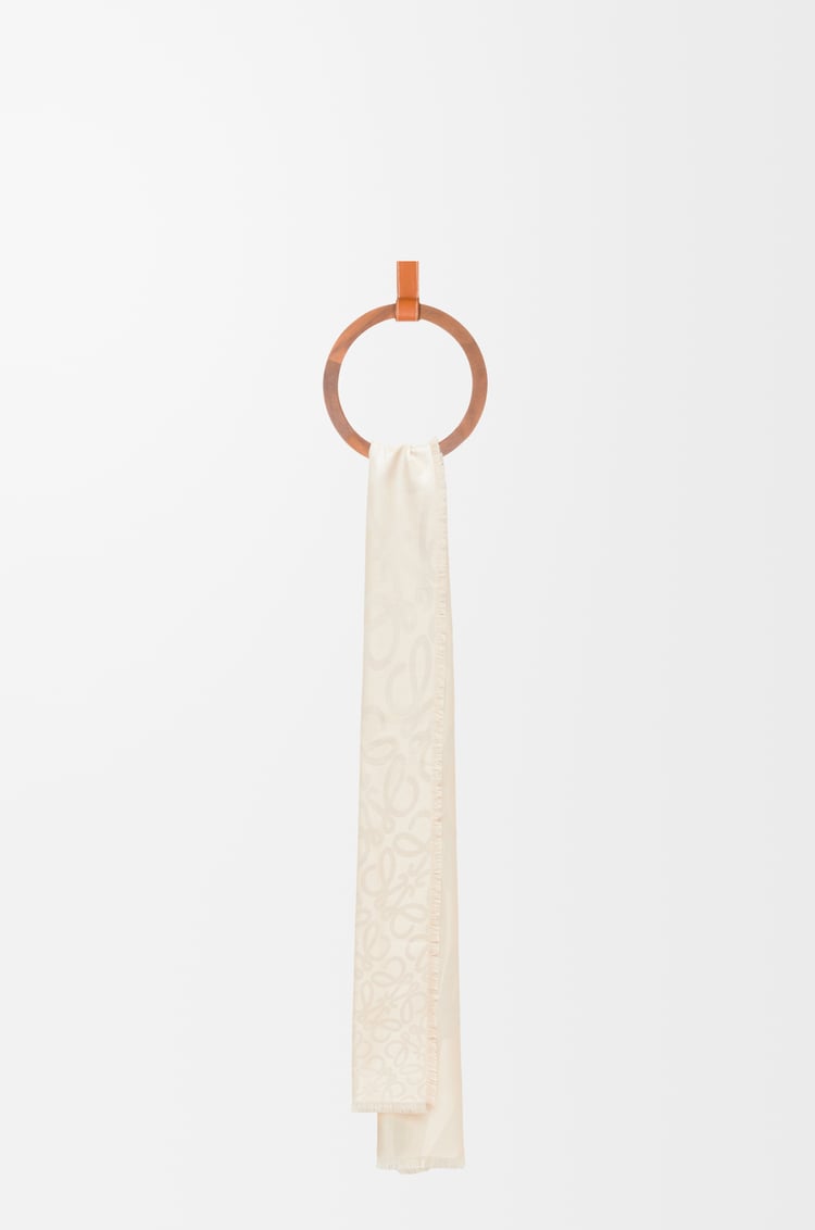 LOEWE Stole in silk and wool Ivory