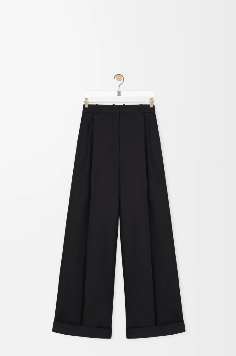 LOEWE Hose aus Wolle und Seide Schwarz