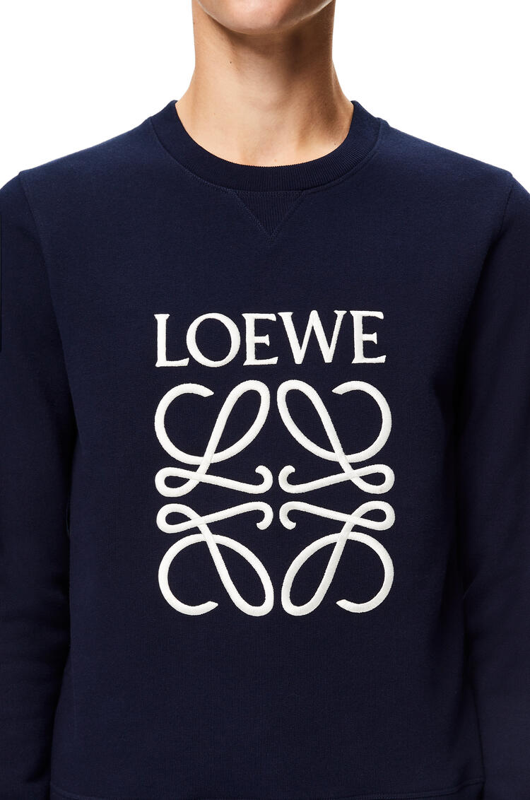LOEWE LOEWE Anagram embroidered sweatshirt in cotton Navy Blue pdp_rd