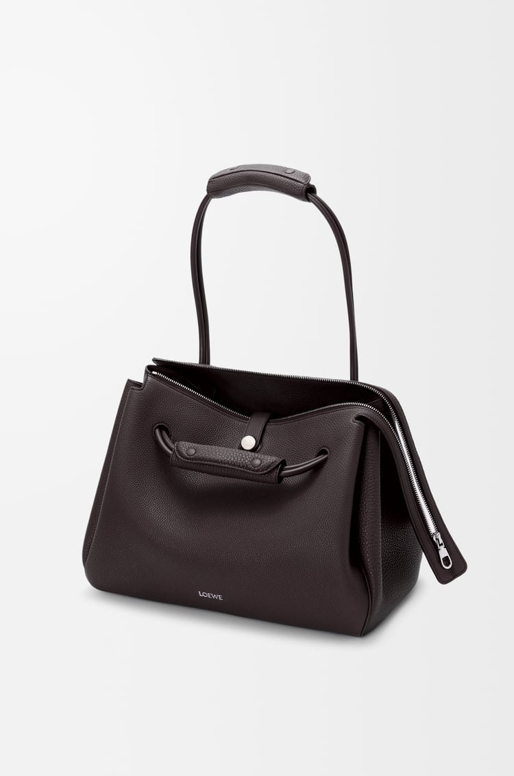 LOEWE Large Madrid bag in supple grained calfskin Dark Ebony