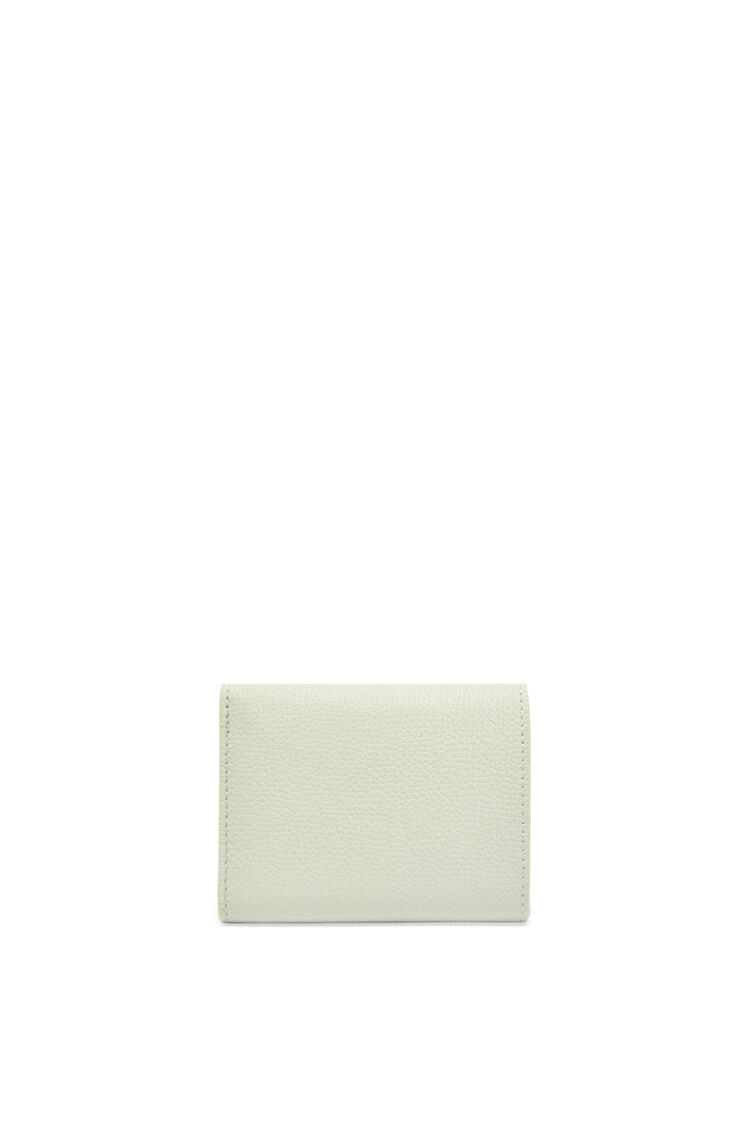 LOEWE Anagram trifold wallet in pebble grain calfskin Light Celadon