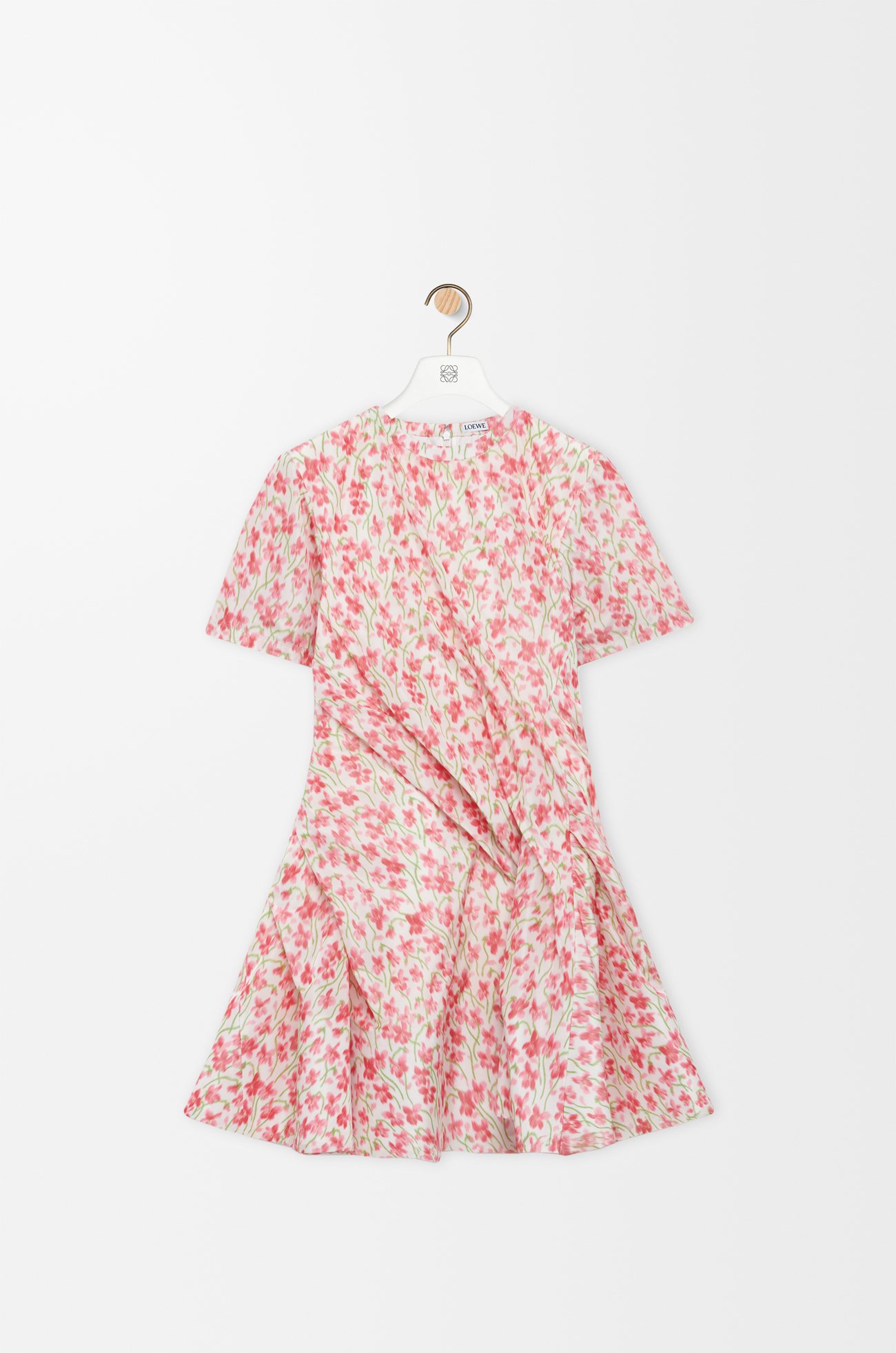 LOEWE ツイステッド ドレス（シルクブレンドタフタ） ホワイト/ピンク
