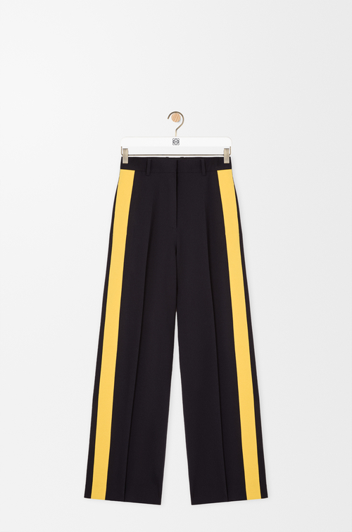 LOEWE Pantalón en mezcla de viscosa y lana Azul Marino/Amarillo