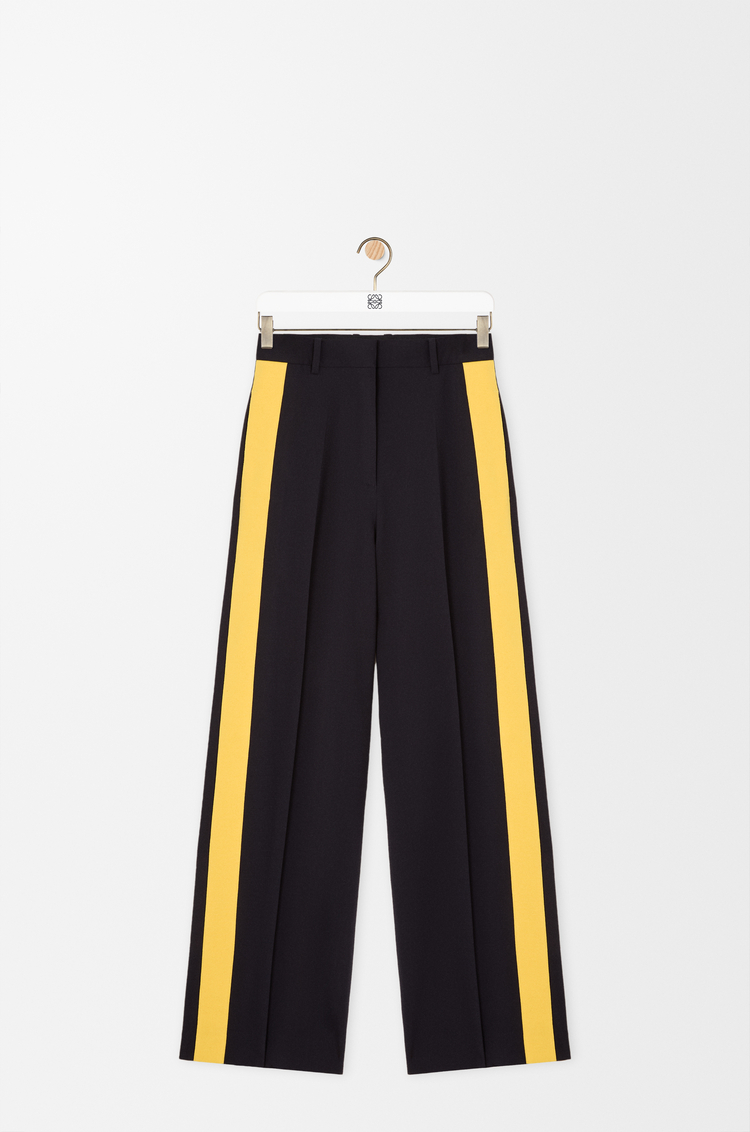 LOEWE Pantalón en mezcla de viscosa y lana Azul Marino/Amarillo