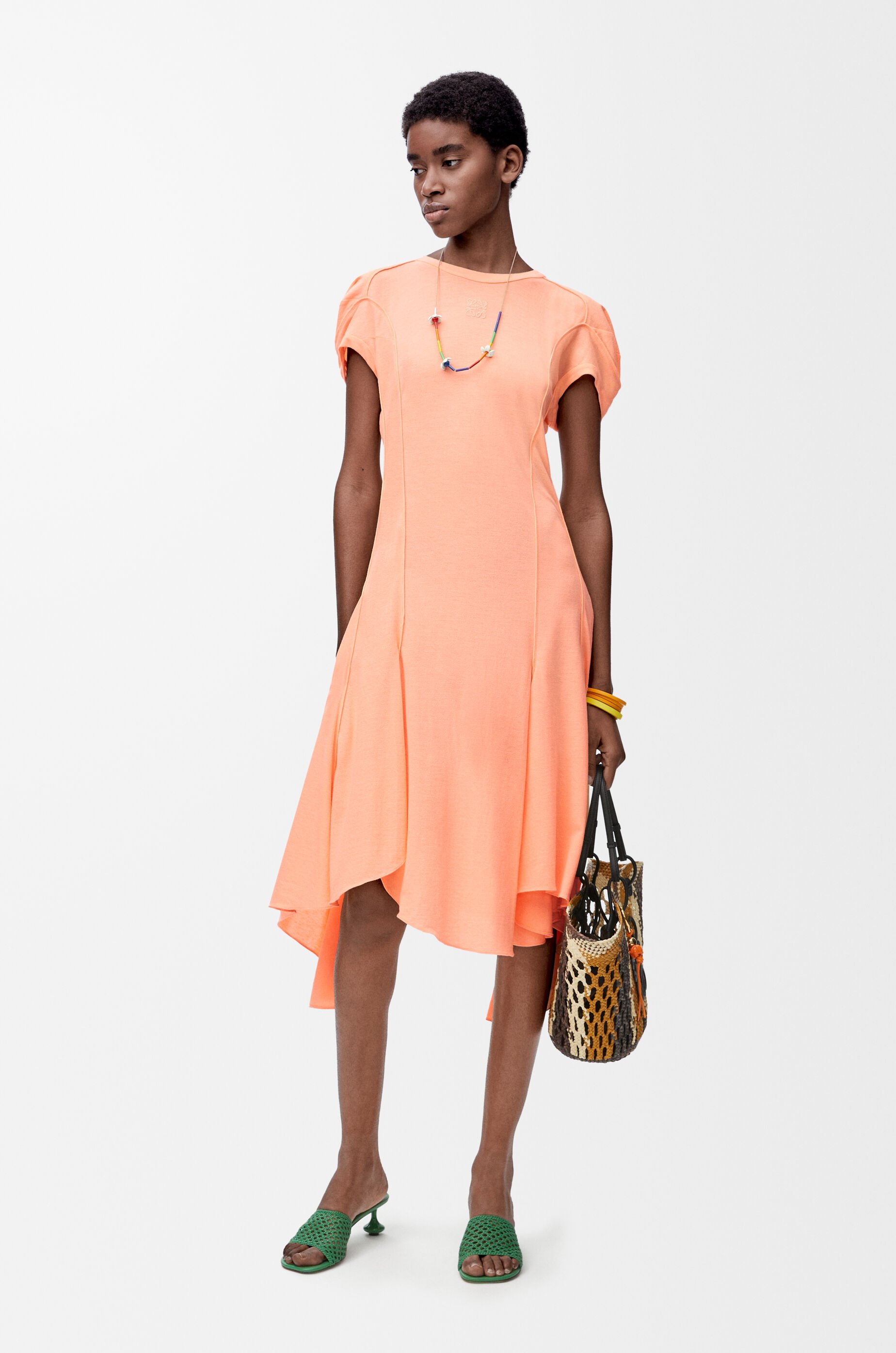 Dress in cotton blend Orange - LOEWE