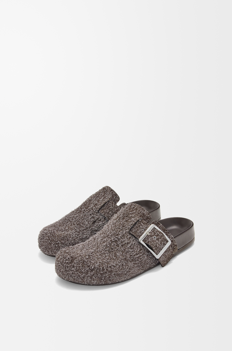 LOEWE Mule Ease Buckle en ante Marrón Oscuro