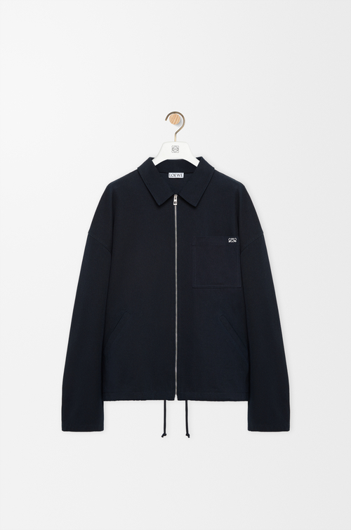 LOEWE Zip-up jacket in cotton Dark Navy