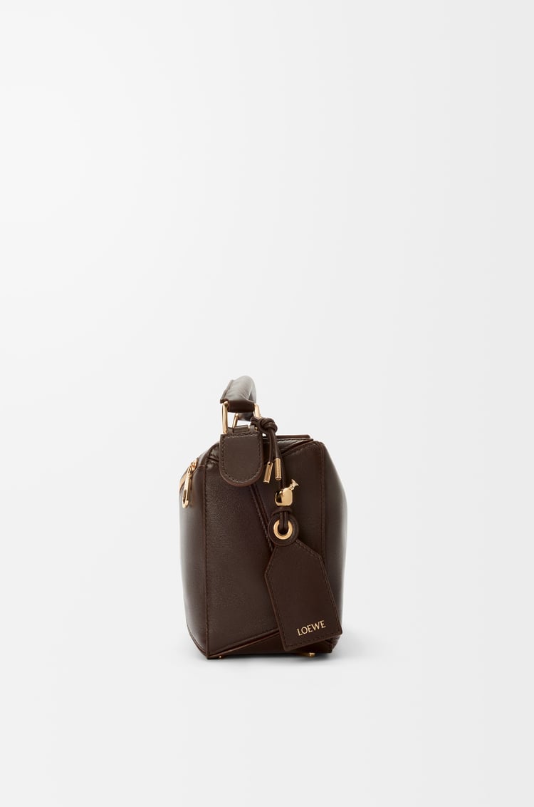 LOEWE Small Featherlight Puzzle bag in nappa lambskin Dark Brownie