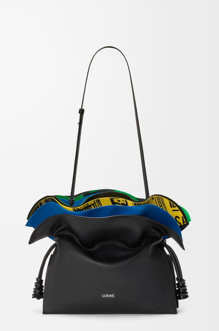 LOEWE Millefeuille Flamenco clutch moyen en cuir de veau nappa Noir