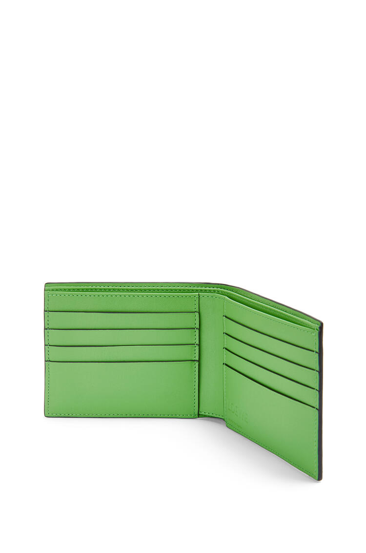LOEWE Signature bifold wallet in calfskin Apple Green/Deep Navy