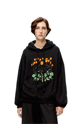 LOEWE Herbarium Anagram hoodie in cotton Black/Multicolor plp_rd