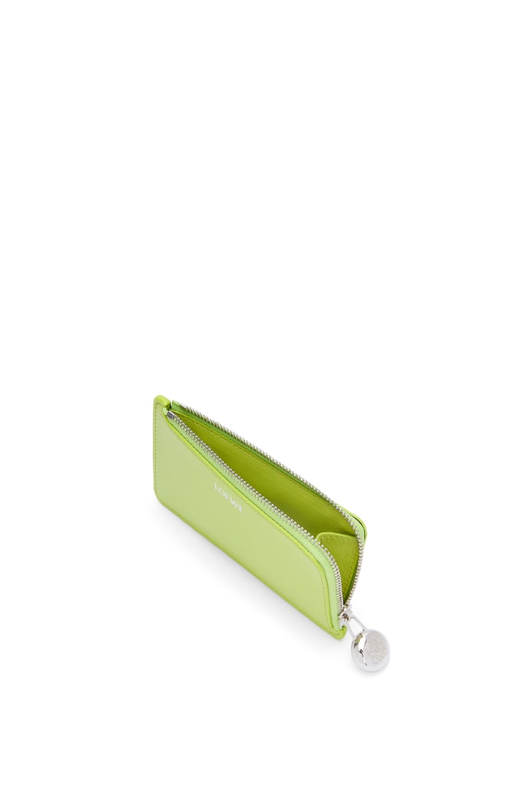 LOEWE ぺブル コインカードホルダー（シャイニーナパカーフ） グリーンリーフ
