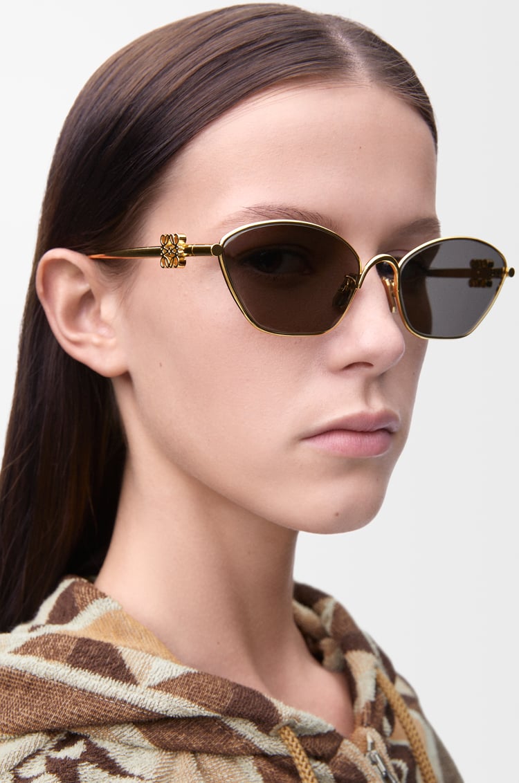 LOEWE Gafas de sol Anagram estilo hexagonal Humo/Moka