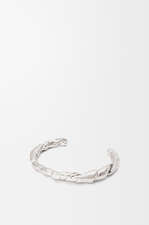 LOEWE Thin nappa twist cuff in sterling silver Silver