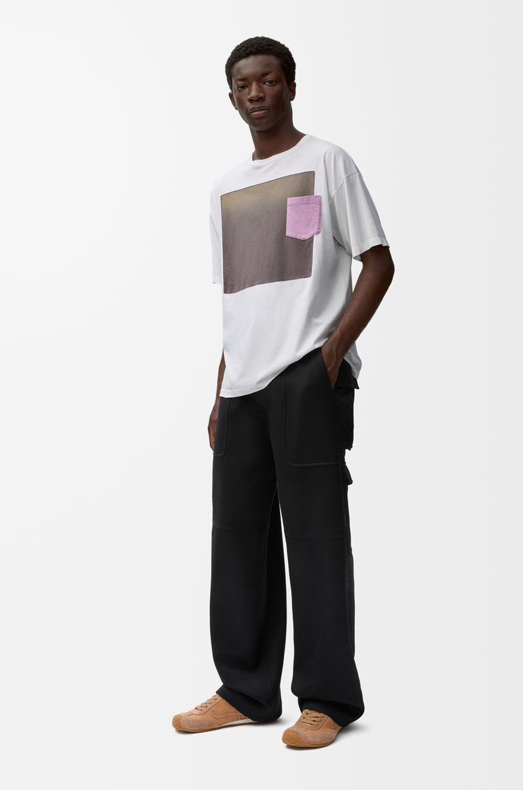 LOEWE T-shirt in cotton White/Grey/Violet
