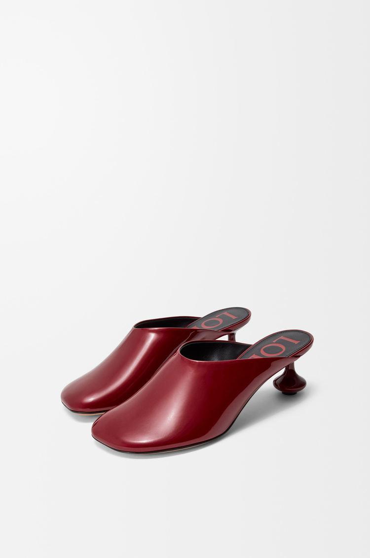 LOEWE Toy mule in soft patent lambskin Dark Red