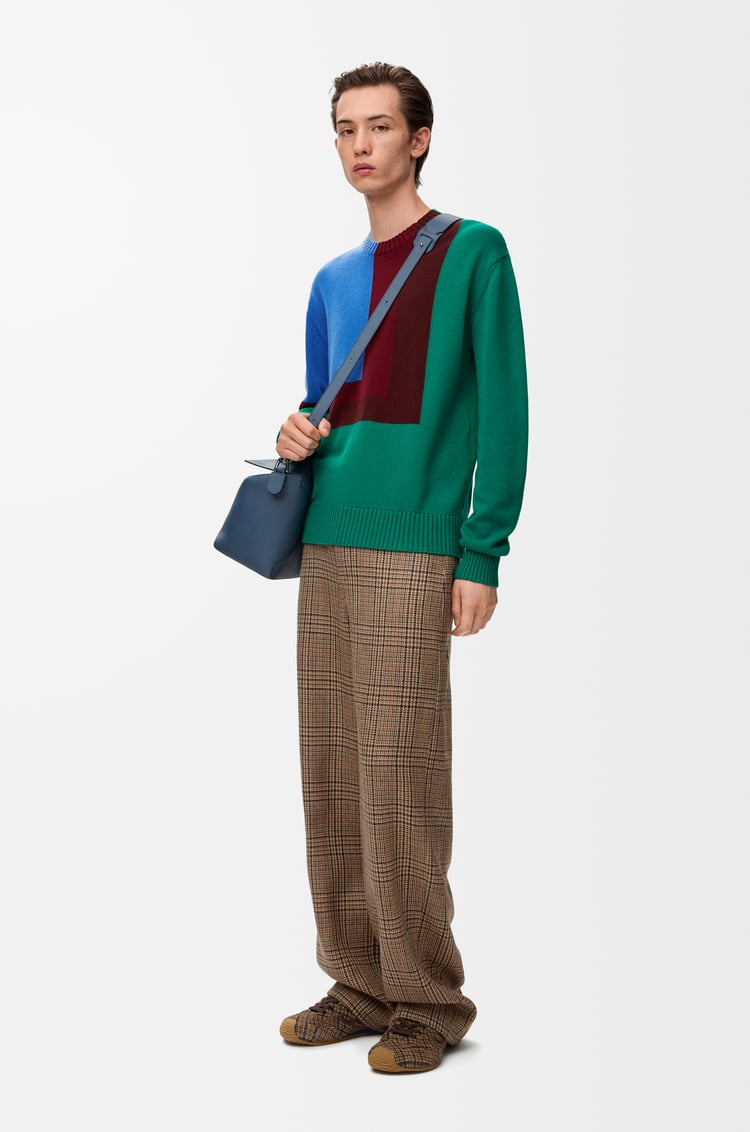 LOEWE Pullover aus Wolle Grün/Rot/Mehrfarbig