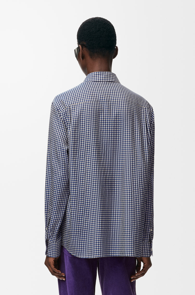 LOEWE Camisa en seda Azul/Blanco