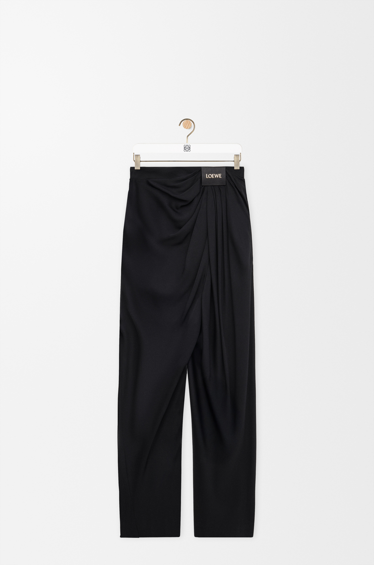 LOEWE 真絲垂墜長褲 黑色