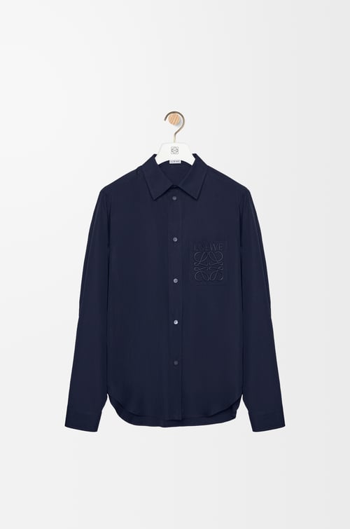 LOEWE Shirt in cotton Navy Blue