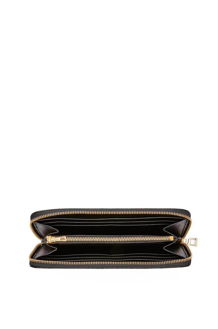 LOEWE Repeat zip around wallet in embossed silk calfskin Black