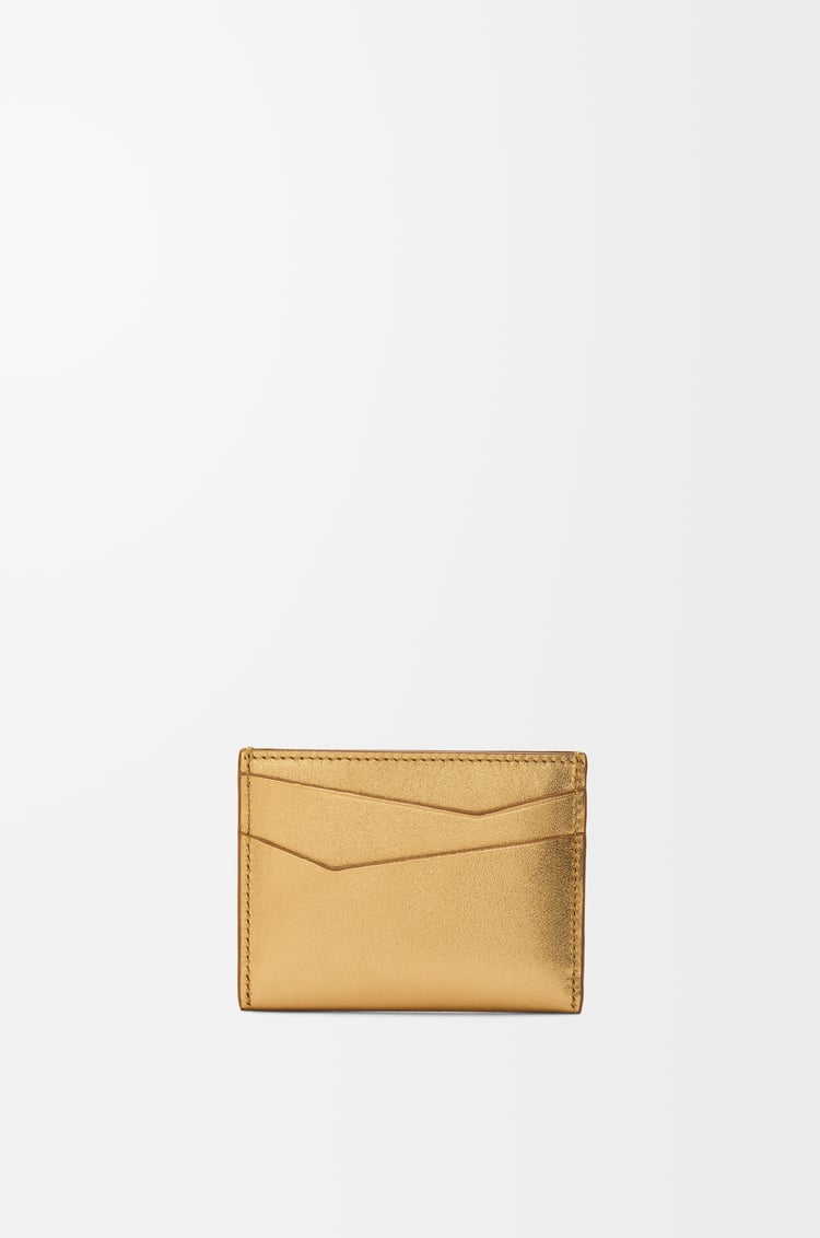 LOEWE Puzzle plain cardholder in metallic calfskin Gold/Oak