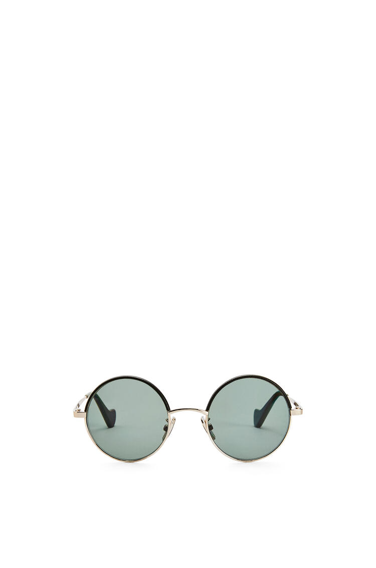 LOEWE Small round sunglasses in metal Solid Khaki Green pdp_rd