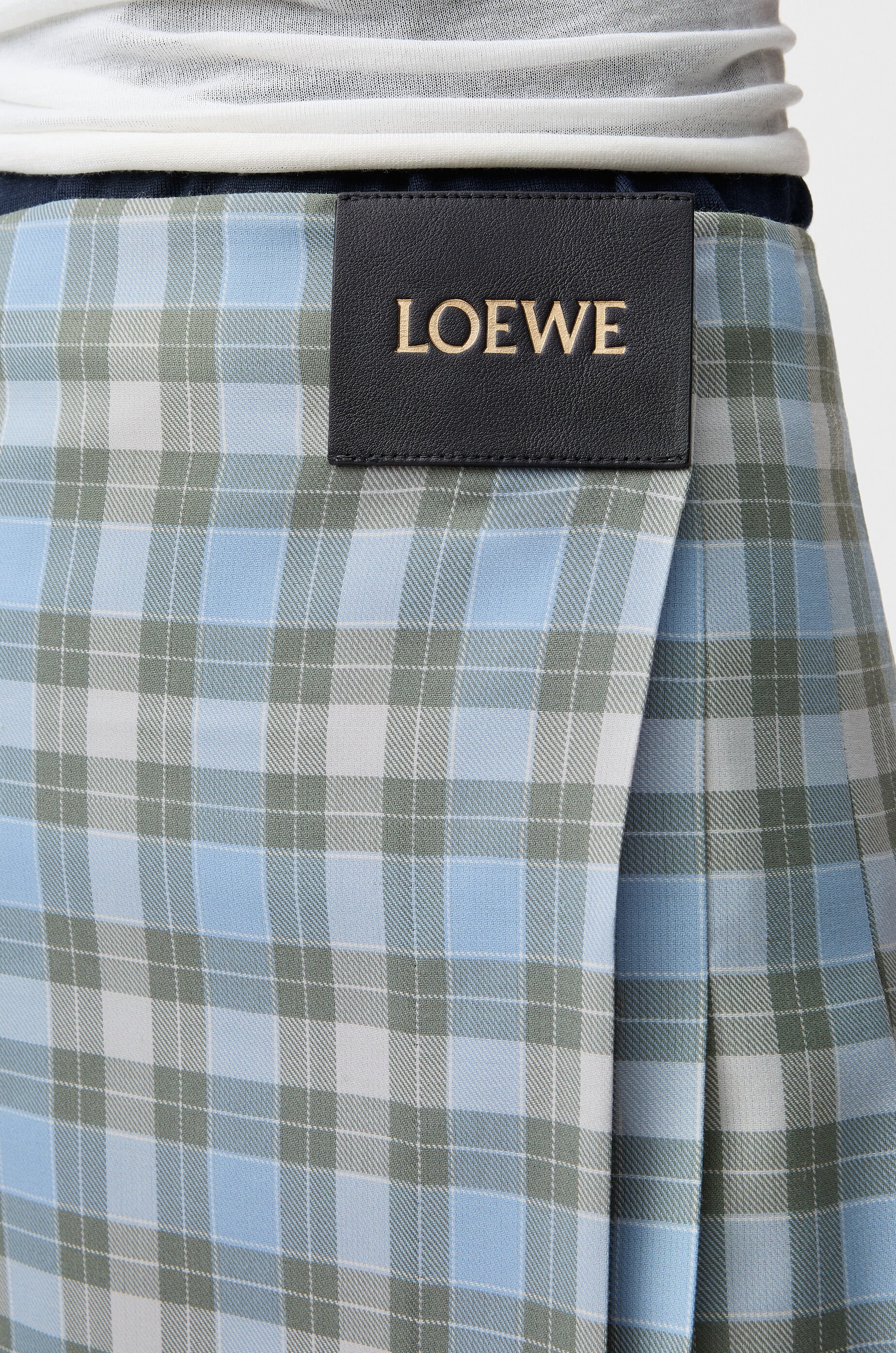 スカート LOEWE SKIRT (S540Y29L16 POWDERBLUE) Draped skirt in nappa lambskin Black - LOEWE