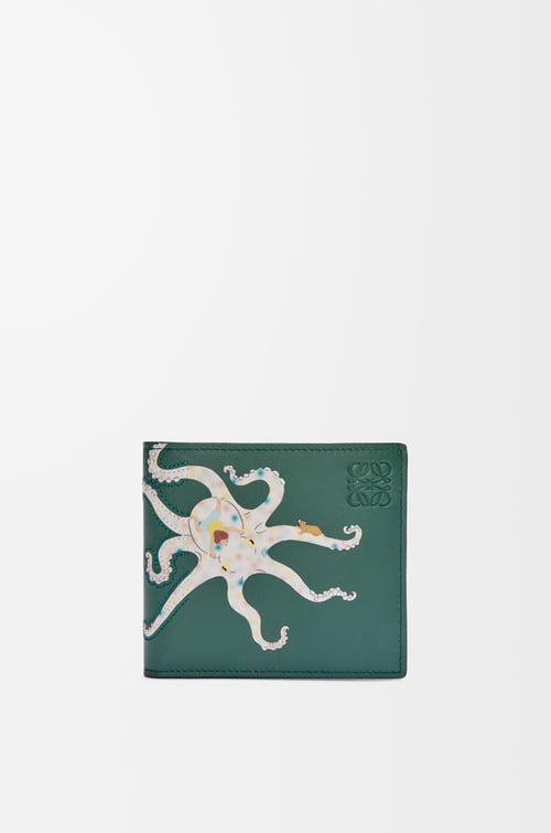 LOEWE Octopus bifold coin wallet in nappa calfskin Vetiver