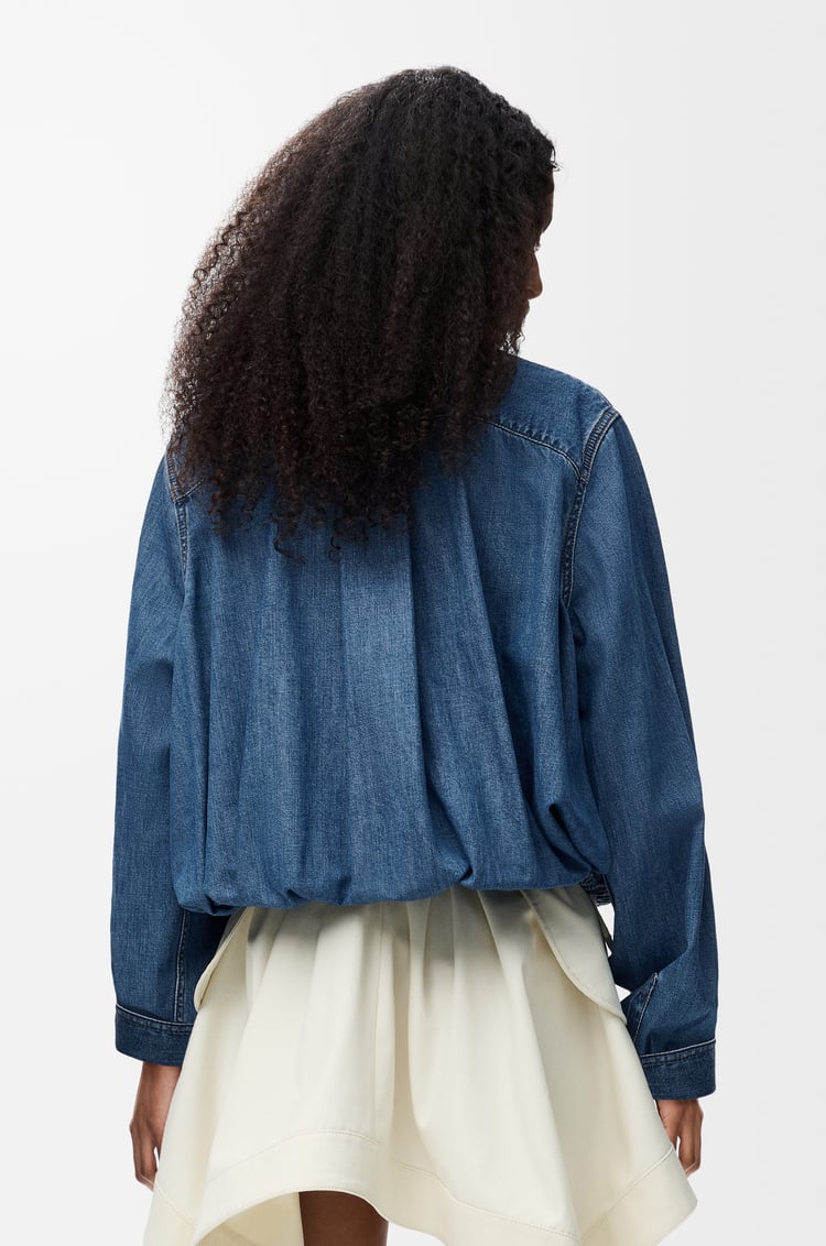 LOEWE Belted shirt in denim Light Blue