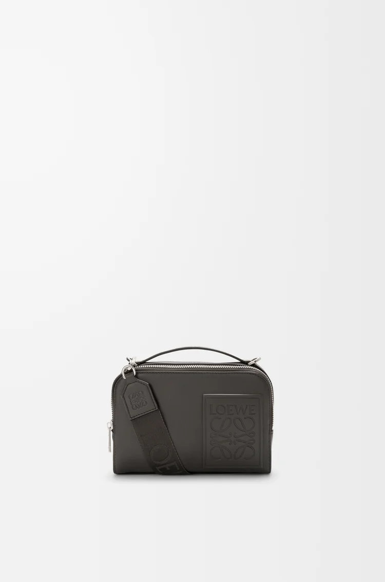 LOEWE Mini crossbody camera bag in satin calfskin Dark Grey