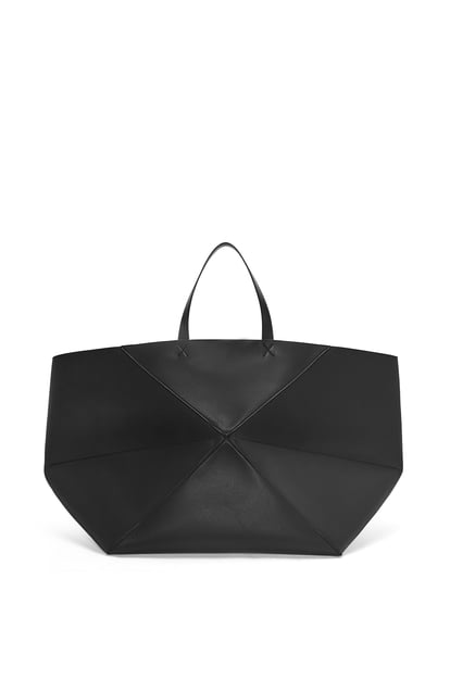 LOEWE XXL Puzzle Fold Tote in shiny calfskin Black plp_rd