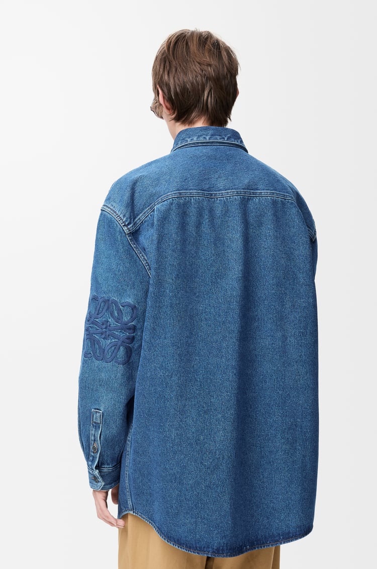 LOEWE Giacca-camicia Anagram in denim Denim Blu Medio