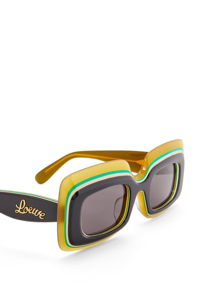 LOEWE Rechteckige Multilayer Sonnenbrille aus Acetat Multicolor/Black plp_rd