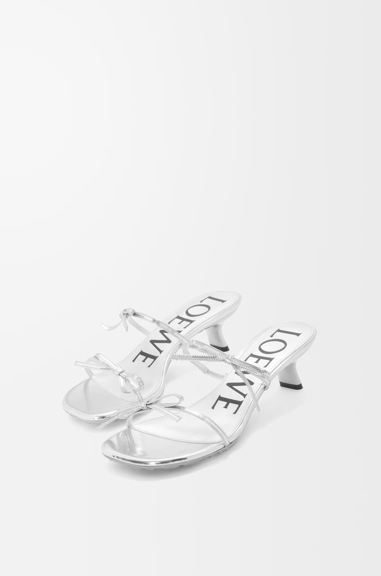 LOEWE Petal sandal in metallic calfskin Silver